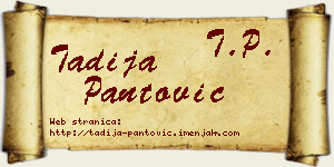 Tadija Pantović vizit kartica